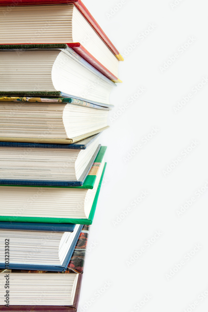 Stack of books on white background. Stack of books on white background.