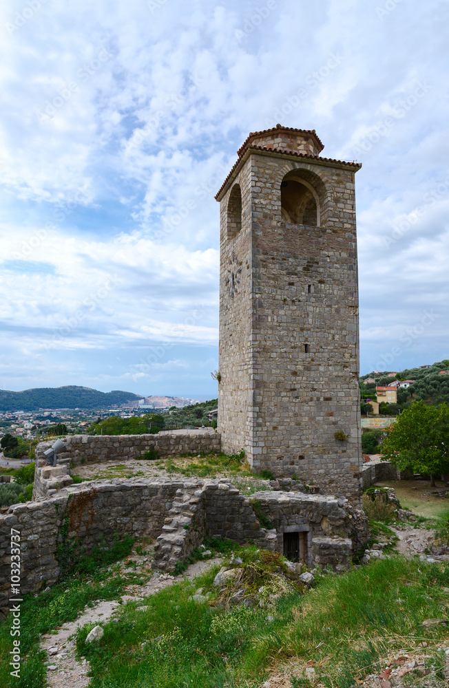 Ruins of clock tower, Old Bar, Montenegro Ruins of clock tower, Old Bar, Montenegro