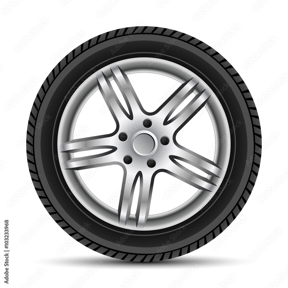Car wheel. Illustration on white background for design Car wheel. Illustration on white background for design