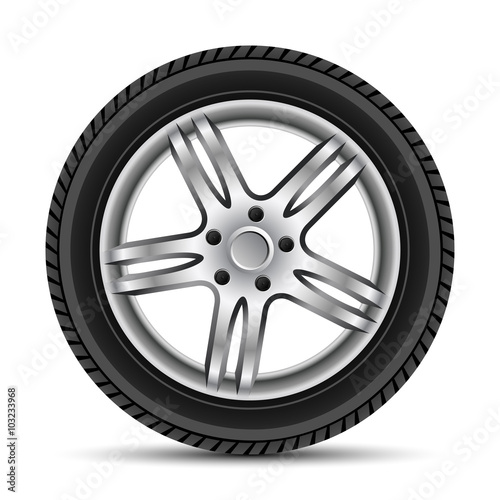 Car wheel. Illustration on white background for design