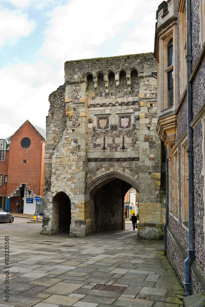 Old castle gate in Winchester, United Kingdom