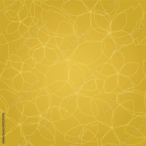 Seamless floral golden lines wallpaper. This image is a vector illustration.