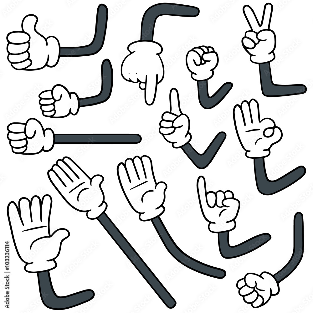 vector set of cartoon arm Stock Vector | Adobe Stock