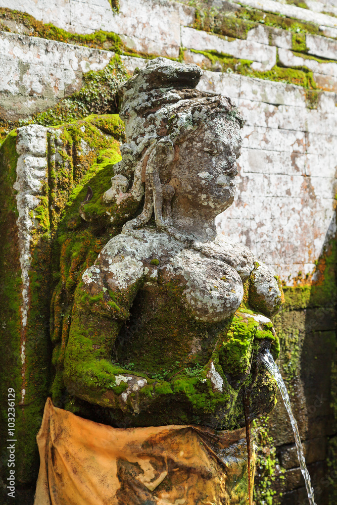 Fountain at Goagajah Temple (Elephant Cave Temple). Ubud, Bali, Indonesia.