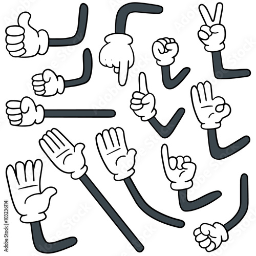 vector set of cartoon arm