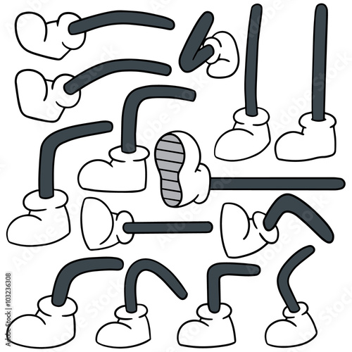 vector set of cartoon leg
