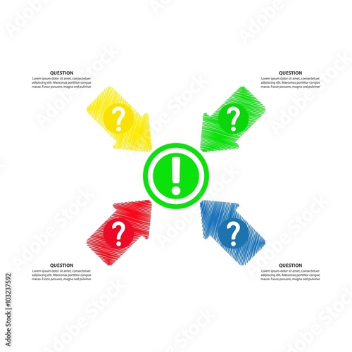 The answer to all questions / Decision Making - Vector arrows Infographic template