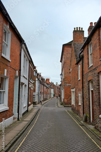 Narrow street architecture in Winchester  England.