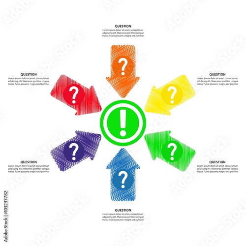 The answer to all questions / Decision Making - Vector arrows Infographic template