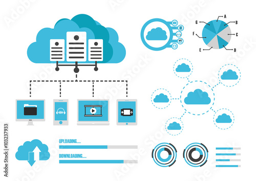 isolated cloud infographics