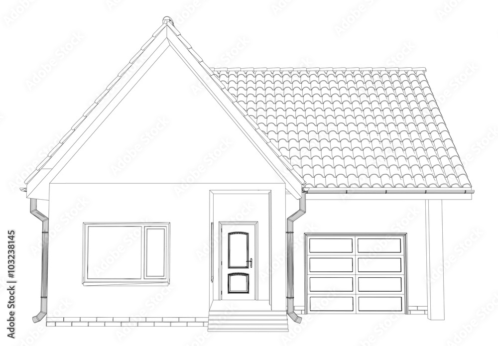 Sketch line at home. Vector illustration. Sketch line at home. Vector illustration.