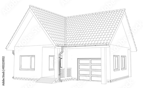 Vector sketch house on the white background. EPS 10