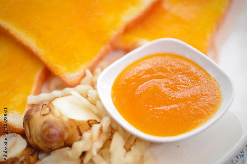 Breakfast toast with jam Helianthus tuberosus Breakfast toast with jam Helianthus tuberosus