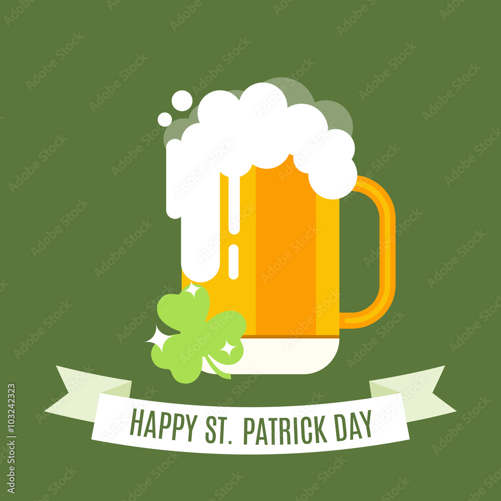 Saint Patrick day background with green clover Saint Patrick day background with green clover
