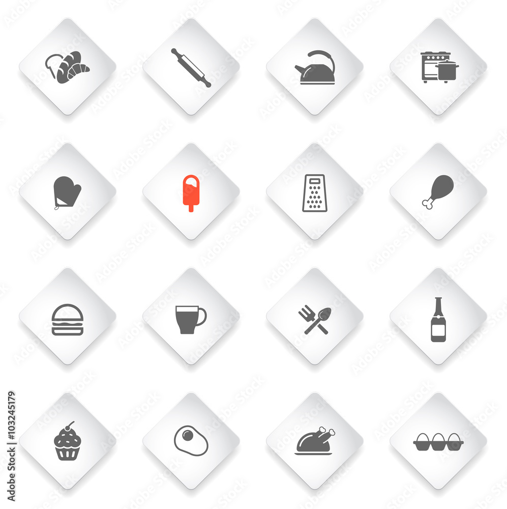 Food and kitchen simply icons