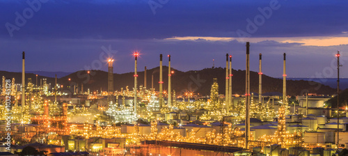 Oil refinery in the twilight