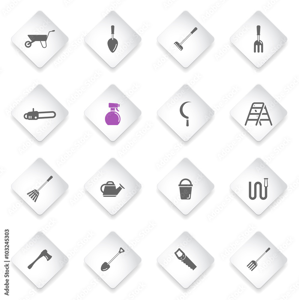Garden tools simply icons Garden tools simply icons