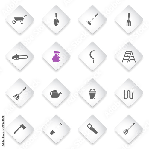 Garden tools simply icons
