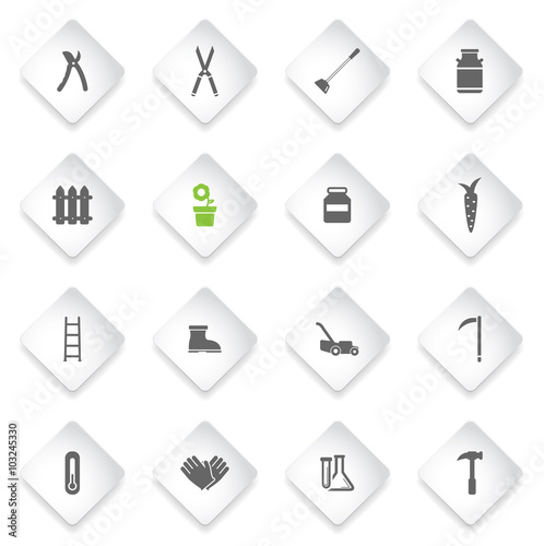 Garden tools simply icons