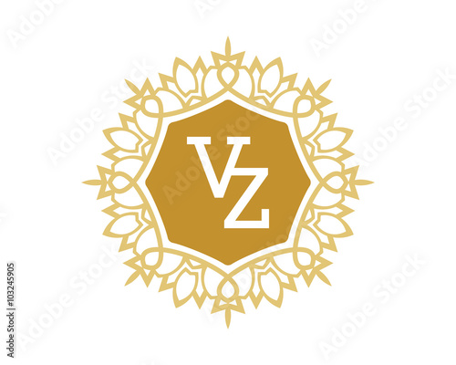 VZ initial royal letter logo