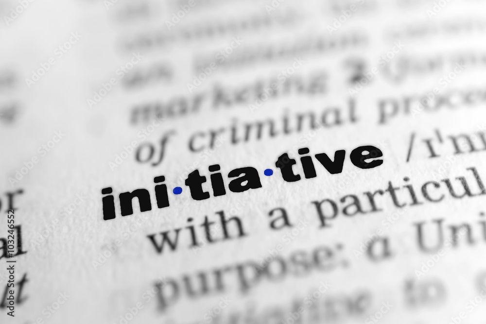 Initiative - black and white Text from a dictionary Initiative - black and white Text from a dictionary