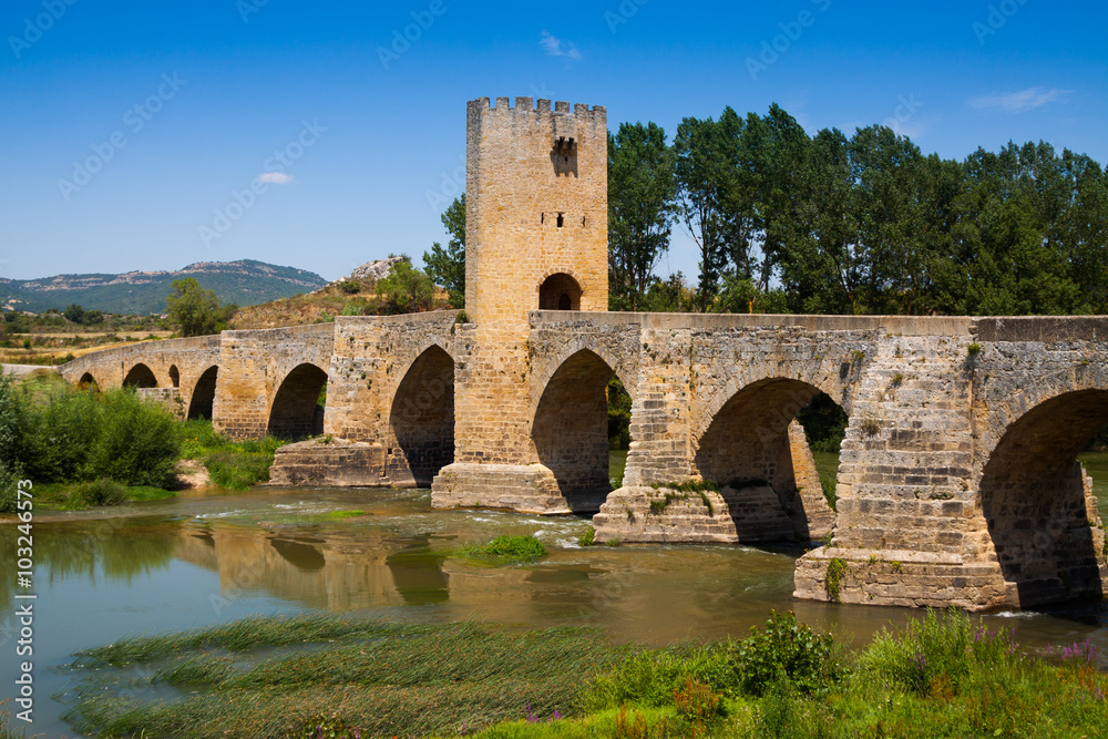 Medieval bridge at Frias. Burgos