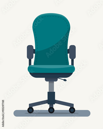 Office workplace chair with quote on paper. 