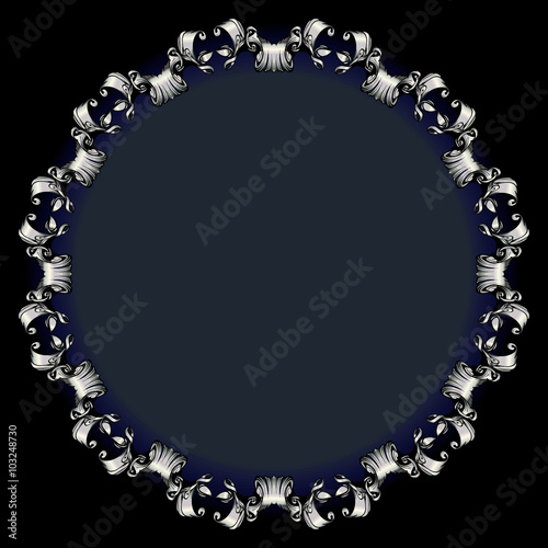 drawing hand vintage frame baroque elements for advertising in vintage style, vector ornament, to frame the logo or text scrolling list Black and white