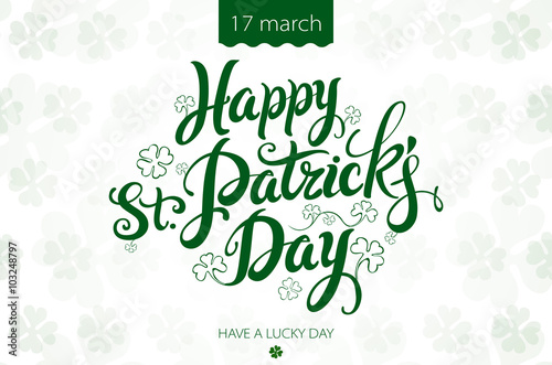 happy patrick day vintage lettering background