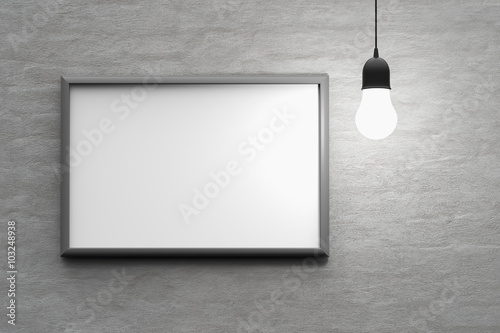 bulb light with frame on the wall