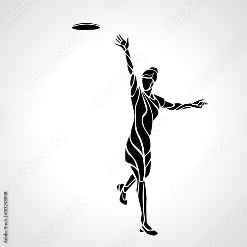 Female player is throwing flying disc