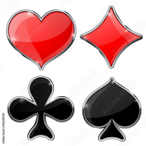 Four cards suits - diamonds, clubs, spades, hearts.