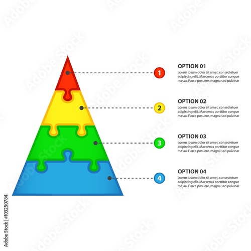 Bright Hierarchy of Needs Pyramid - Vector Infographic, isolated on white