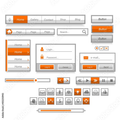 Elements of website design interface