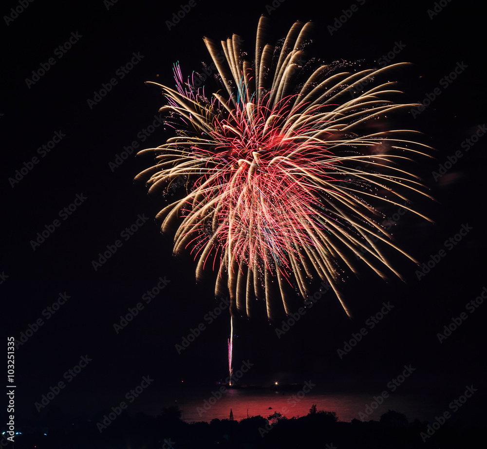 Fireworks in the international firework anniversary celebration at Pattaya of Thailand Fireworks in the international firework anniversary celebration at Pattaya of Thailand