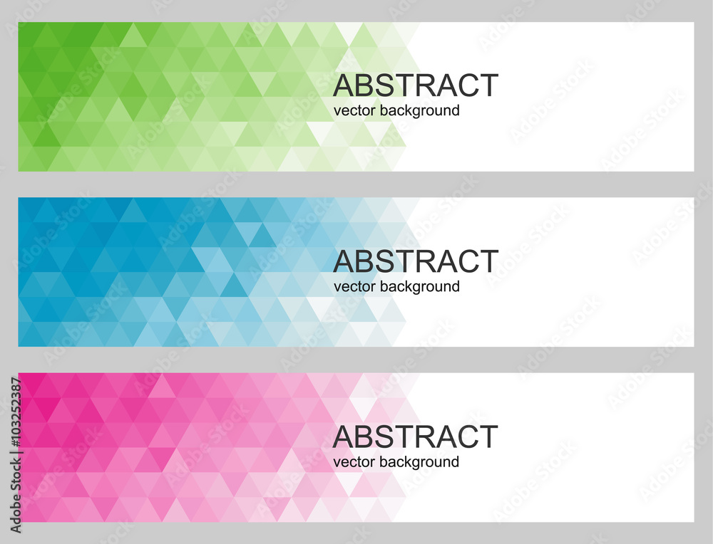 Fototapeta premium Vector abstract background. Polygonal set of banners.
