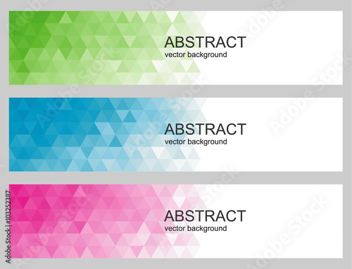 Vector abstract background. Polygonal set of banners.
