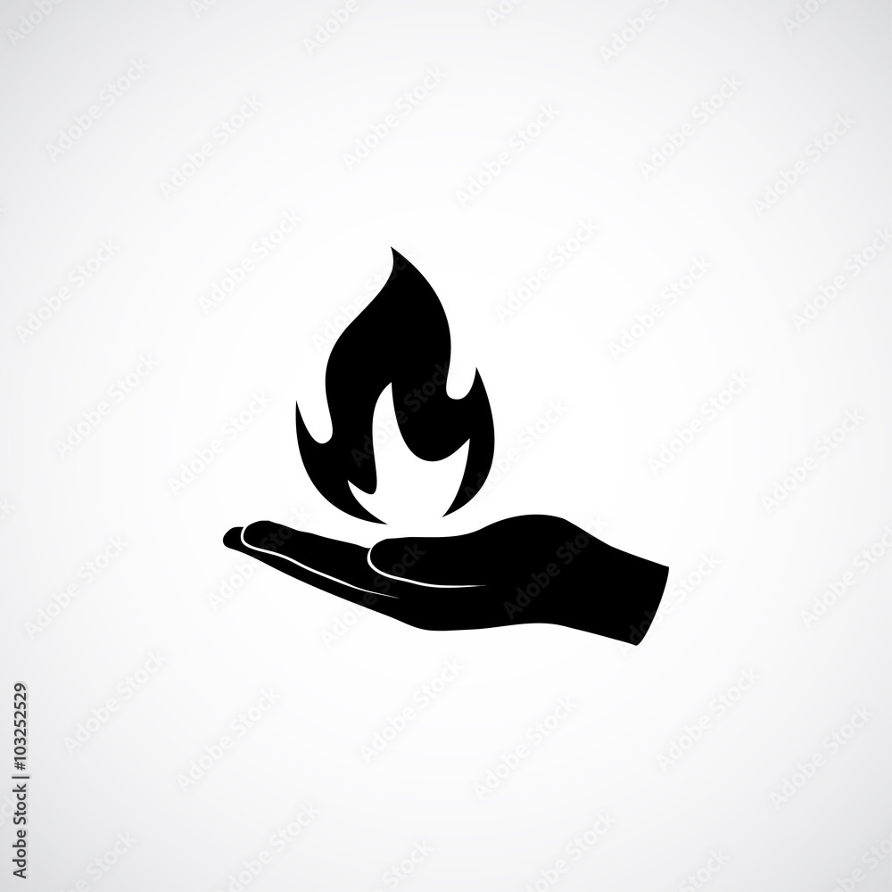 fire in hand icon fire in hand icon