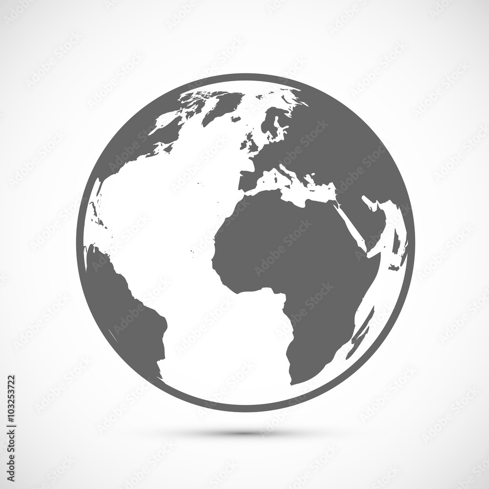 Globe Icon on gray