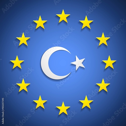 Turkey&EU flag concept