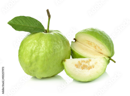 Guava on white background