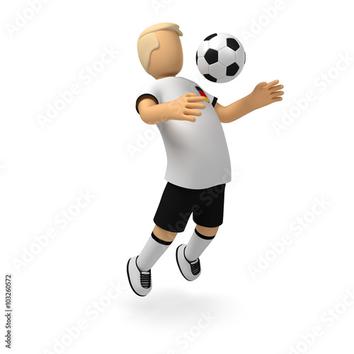 Deutsche Fußballer fangt den Ball auf Brust © Dimitri Wittmann