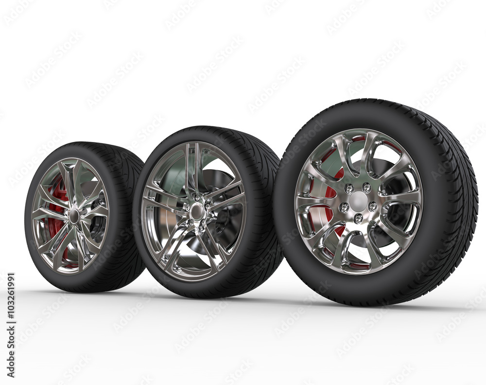 Car wheels - rims variations - side view Stock Illustration | Adobe Stock