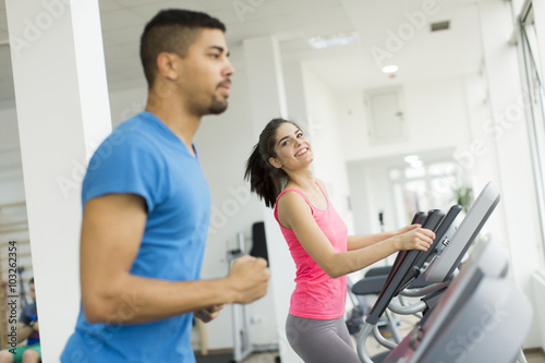 Young multiracial people training in the gym