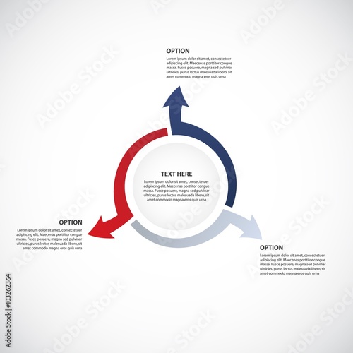 Vector cycle process diagram, Business concept with options / parts / steps - Infographic chart Isolated on a white background. Original arrows.