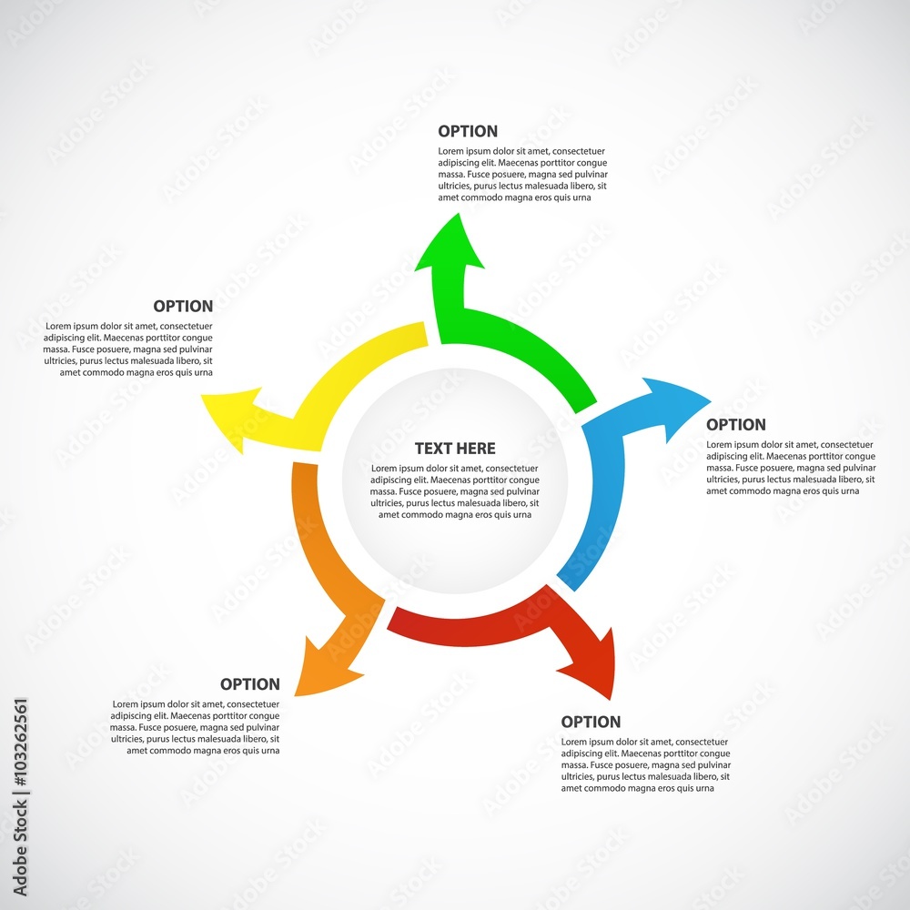 Vector cycle process diagram, Business concept with options / parts / steps - Infographic chart Isolated on a white background. Original arrows. Vector cycle process diagram, Business concept with options / parts / steps - Infographic chart Isolated on a white background. Original arrows.