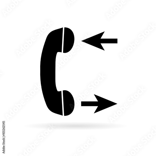 telephone icon black illustration