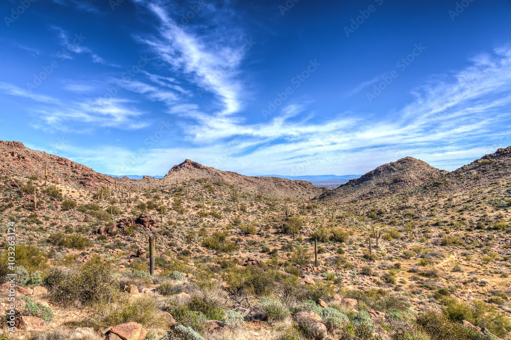 Arizona-White Tank Mountains Regional Park-Waddell-This beautiful desert park surrounded by high  mountains is a wonderful area in which to hike. This is the Mesquite Trail.