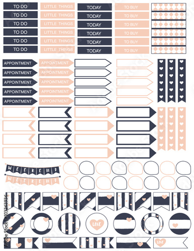 Digital planner, digital stickers, Printable planner stickers for Erin Condren planner
