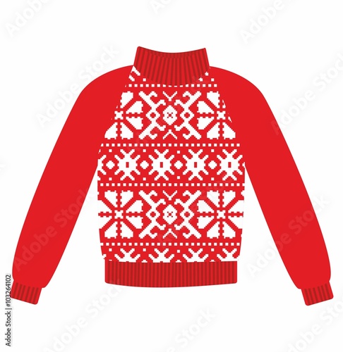 Winter warm sweater with an ornament, sweet shot, jumper for knit, blue color. Women's sweaters, mens sweater, unisex sweater.